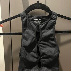 Black Sleeveless Cutout Top